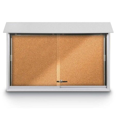United Visual Products Outdoor Enclosed Combo Board, 72"x36", Bronze Frame/Black & Pearl UVCB7236ODBZ-BLACK-PEARL
